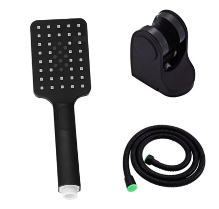 Set dus complet echipat - Set dus negru para rectangulara furtun suport 3 piese