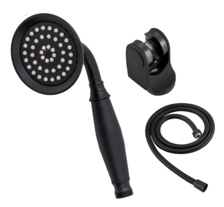 Set dus complet echipat - Set dus negru para retro furtun alama suport