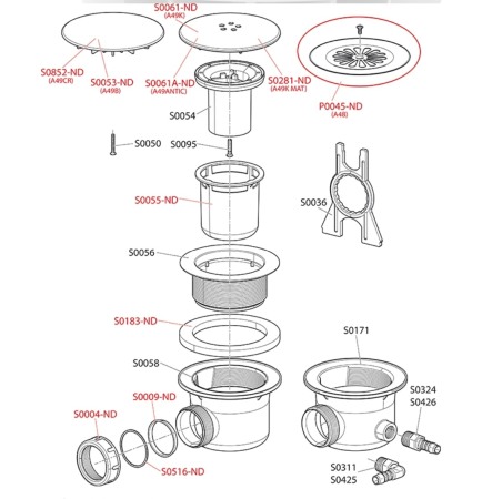 Sifon evacuare cadita dus cromat lucios click-clack scurgere 90mm [2]
