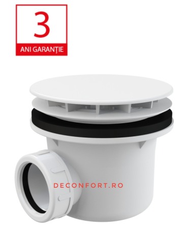 Sifon evacuare cadita dus culoare alba click-clack scurgere 90mm [0]