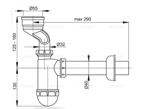 Sifon evacuare urinal cu garnitura scurgere verticala pisoar din plastic [1]