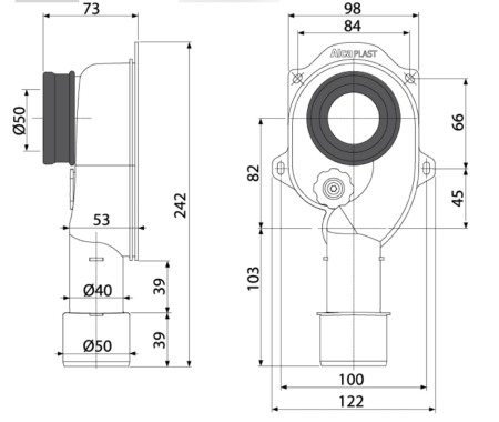 Sifon evacuare urinal cu garnitura scurgere verticala pisoar din plastic [1]