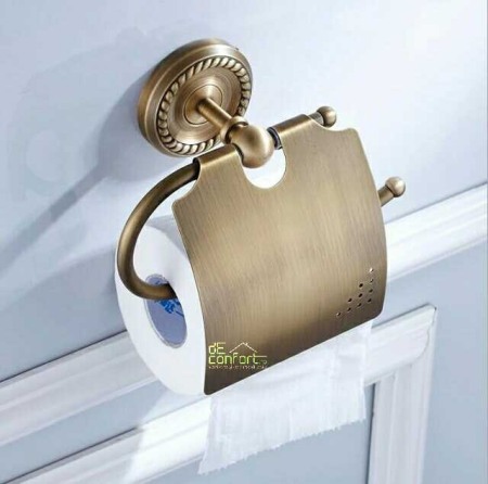 Accesorii baie cromate - Suport antichizat hartie igienica Verona pentru rola normala