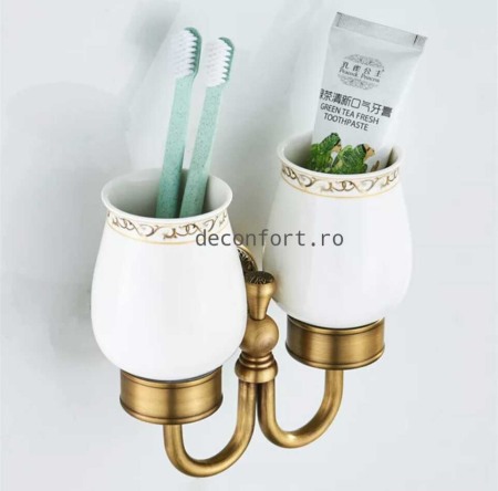 Suport dublu bronz antichizat pahare ceramica PRATO [0]