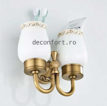 Set accesorii baie PRATO antichizat retro pahar ceramica 6 piese [1]