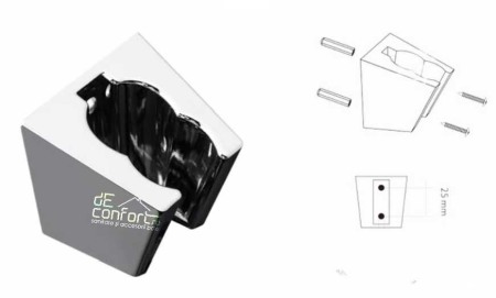 Suport fix para dus cromat cu doua pozitii de fixare [2]