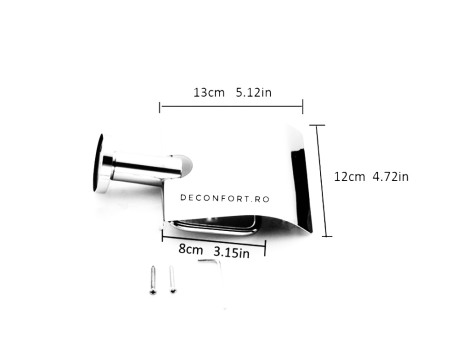 Suport hartie toaleta inox periat STEEL clateta rabatabila mata montare baie [2]