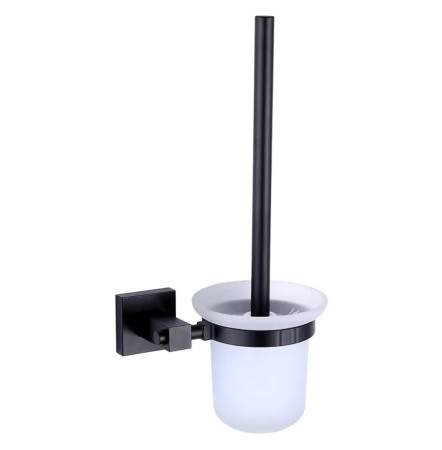 Accesorii baie cromate - Suport perie toaleta pahar sticla MAT