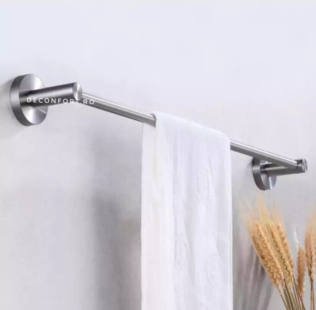Suport prosop baie inox satinat 60cm bara STEEL prindere stabila perete [0]
