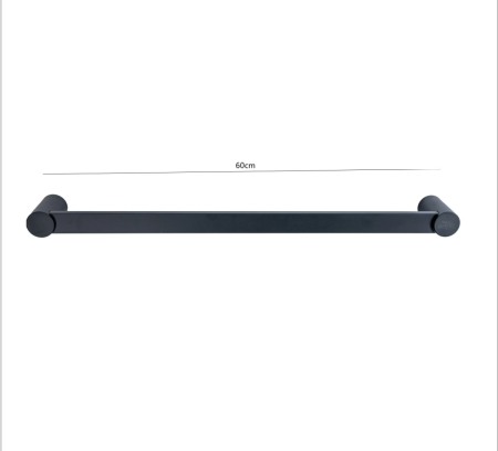 Suport prosop baie negru liniar 60cm AGS bara [1]