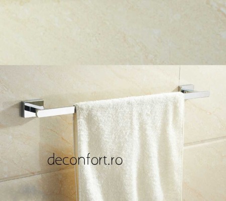 Accesorii baie cromate - Suport prosop bara Liner cromat lucios aspect liniar prindere perete doua puncte
