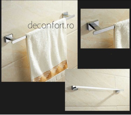 Suport prosop bara Liner cromat lucios aspect liniar prindere perete doua puncte [1]