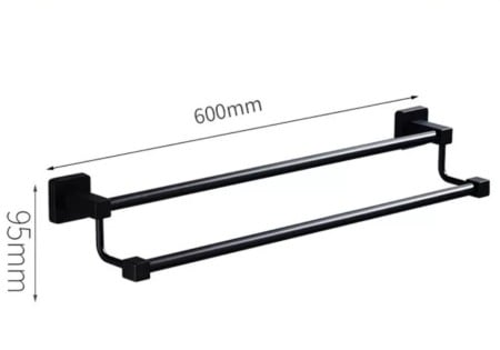 Suport prosop dublu 50cm negru MAT [3]