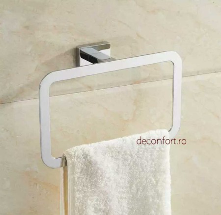 Accesorii baie cromate - Suport prosop inel Liner cromat aspect liniar