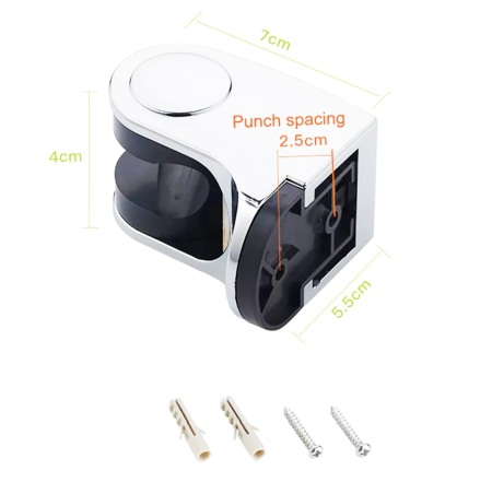 Suport reglabil plastic negru pentru para dus [2]