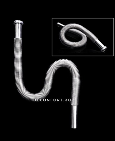 Tub evacuare flexibil pentru lavoar crom periat 70cm [0]