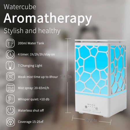 Umidificator aromaterapie uleiuri esentiale Water Cube negru [3]