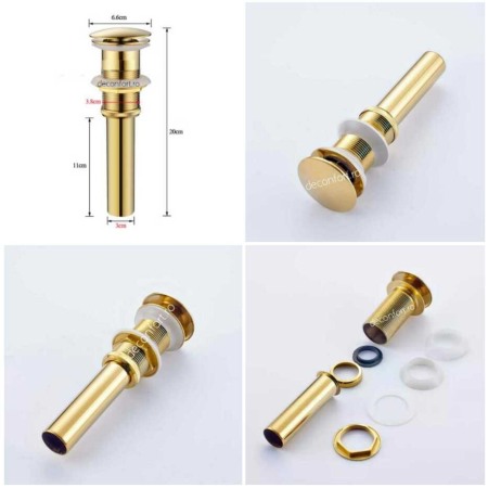 Ventil auriu scurgere chiuveta GOLD dop mare [4]