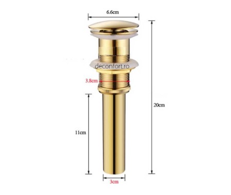 Ventil auriu scurgere chiuveta GOLD dop mare [2]