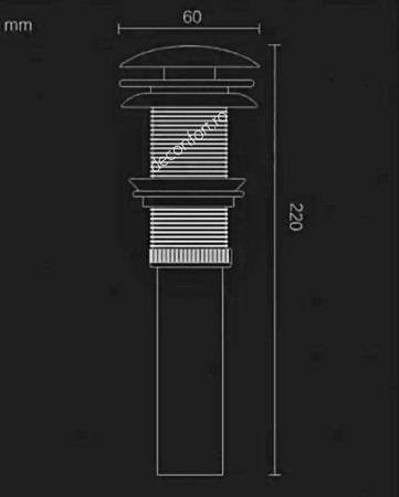 Ventil inox evacuare lavoar dop mare fara preaplin STEEL aspect mat [2]