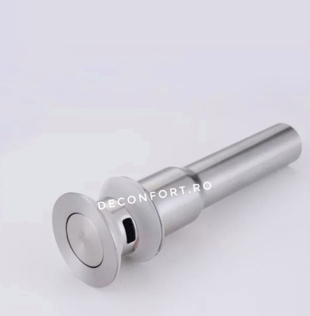 Ventil inox evacuare lavoar dop mic cu preaplin STEEL aspect satinat quick-clack [1]