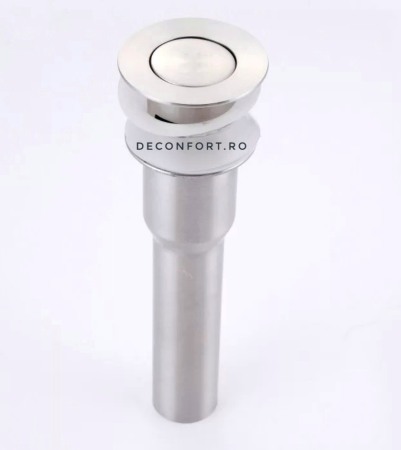 Ventil inox evacuare lavoar dop mic cu preaplin STEEL aspect satinat quick-clack