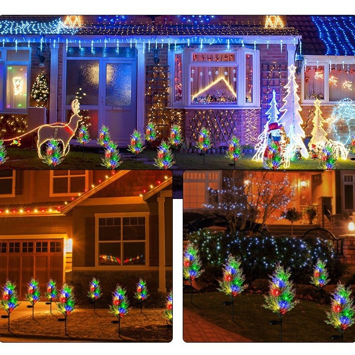Set 2 Copaci Tuia Solari cu Lumini LED - Magia Sărbătorilor în Grădina Ta [4]