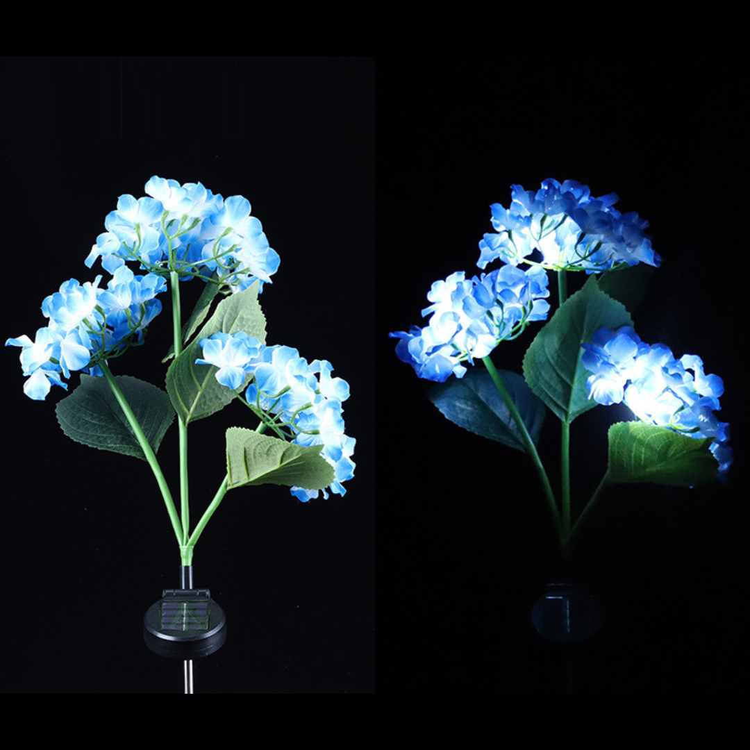 Set 2x Lampa solara hortensie albastra 70cm | Gradina LED IP66 [2]