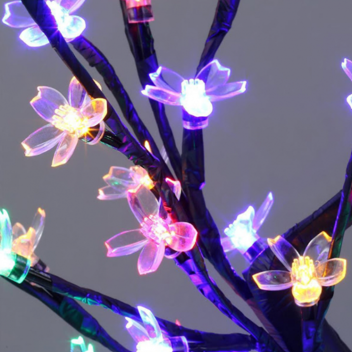 Black Friday - Pachet 2 x Bonsai decorativ cu flori de cires, 28 LED Multicolor [5]