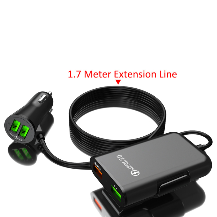 Pachet 1+1 Incarcator auto, 4 in 1, 12v/24 USB QC3.0, 40W, cablu de 1,7 m [7]