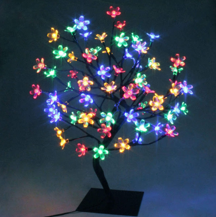 Pachet 2 x Bonsai decorativ cu flori de cires, 28 LED Multicolor [2]