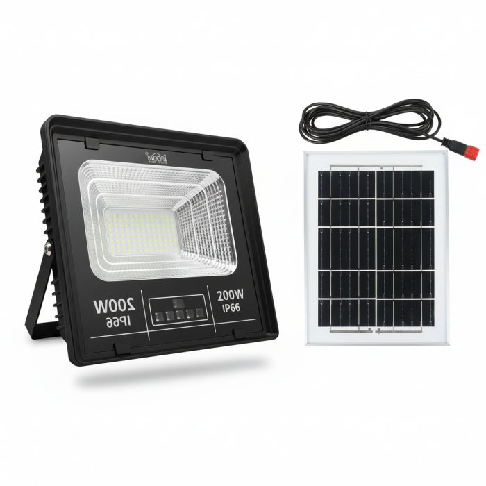 Proiector LED INNOVA 200W Cu Panou Solar si telecomanda, IP66 + Cadou Surpriza [8]