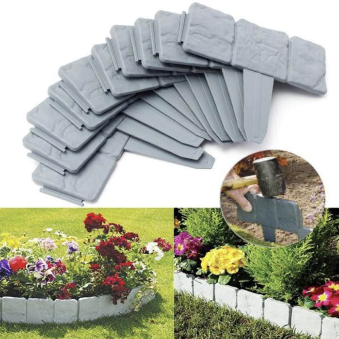 Set 10 x Gard Decorativ cu Aspect de Piatra Pentru Gazon sau Flori [4]