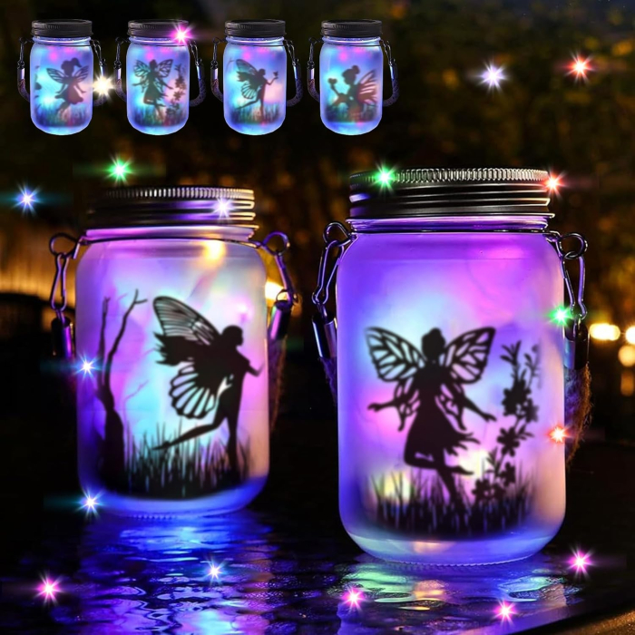 Set 2 Decoratiuni Solare cu Zane LED, Alb Cald sau Multicolor - Iluminare Ambientala pentru Gradina, Terasa si Balcon [6]