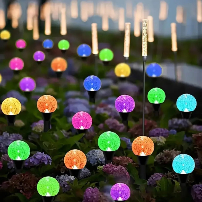 Set 2 Instalații Solare de Grădină cu 20 Globuri LED 3m, Lumină Caldă sau Multicoloră [2]