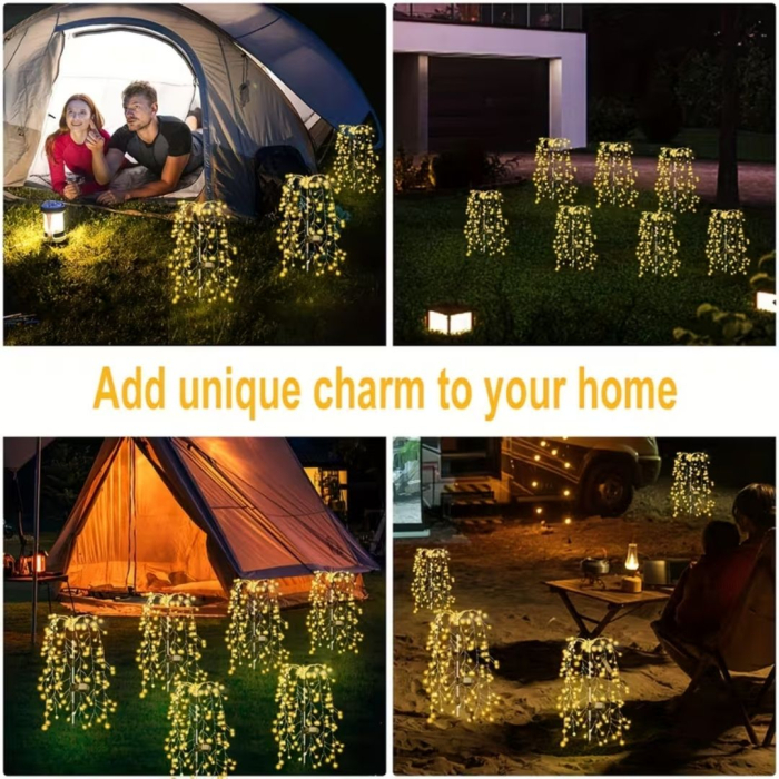 Set 2 Lampi Solare Decorative tip Salcie  pentru Curte si Gradina, 120 LED-uri, Lumina Calda/Rece/Multicolor [13]
