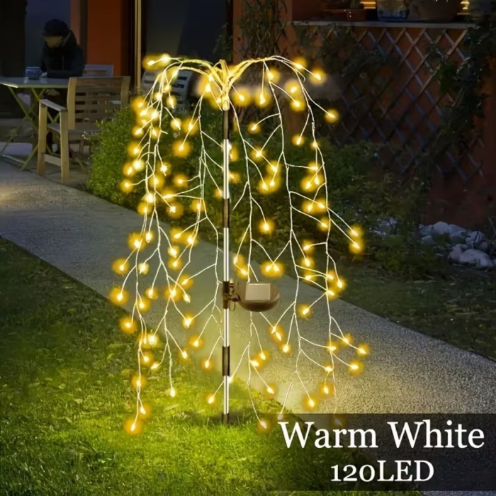 Set 2 Lampi Solare Decorative tip Salcie  pentru Curte si Gradina, 120 LED-uri, Lumina Calda/Rece/Multicolor [6]