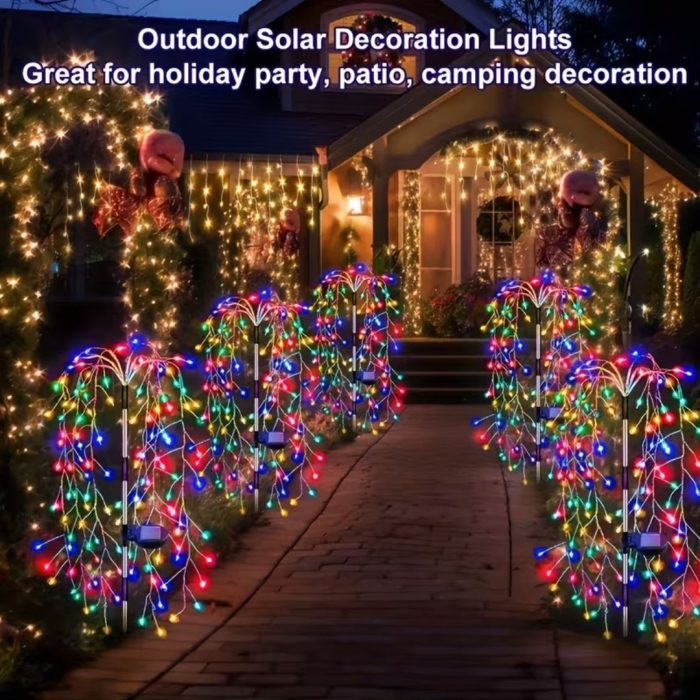 Set 2 Lampi Solare Decorative tip Salcie  pentru Curte si Gradina, 120 LED-uri, Lumina Calda/Rece/Multicolor [2]