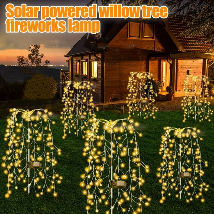 Set 2 Lampi Solare Decorative tip Salcie  pentru Curte si Gradina, 120 LED-uri, Lumina Calda/Rece/Multicolor [7]
