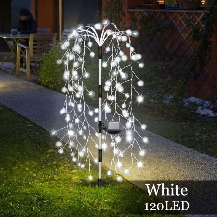 Set 2 Lampi Solare Decorative tip Salcie  pentru Curte si Gradina, 120 LED-uri, Lumina Calda/Rece/Multicolor [12]