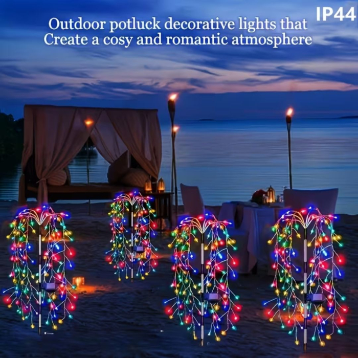 Set 2 Lampi Solare Decorative tip Salcie  pentru Curte si Gradina, 120 LED-uri, Lumina Calda/Rece/Multicolor [3]