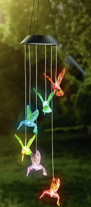 Clopotei de Vant Solari LED, Set 2 Bucati, 6 Figurine Luminoase, Inimi, Colibri sau Fluturi [15]
