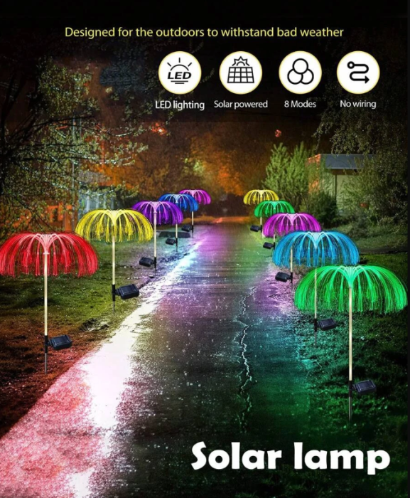 SET 2 x Lampa Solara Gradina Tip jellyFISH - RGB [6]