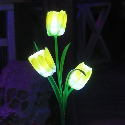 Set 4 Lampi Solare Lalele Decorative, 70cm, IP66, LED cu Senzor Lumina [3]