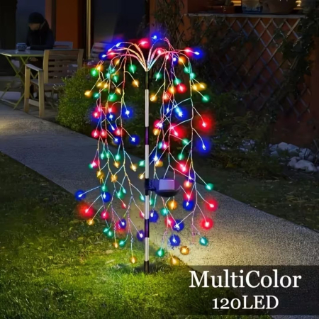 Pachete Promotionale - Set 2 Lampi Solare Decorative tip Salcie  pentru Curte si Gradina, 120 LED-uri, Lumina Calda/Rece/Multicolor