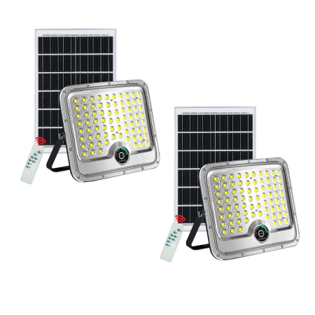 Pachete Promotionale - Set 2 Proiectoare Solare LED 600W Innova Smart Home Hall, IP67, Panouri Solare 35x35 cm și Telecomenzi