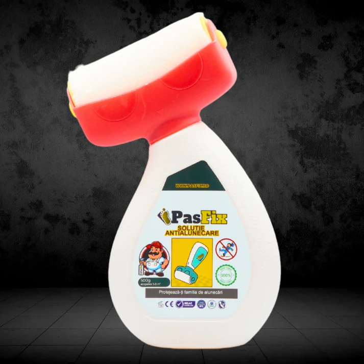 PasFix - Soluție Antialunecare PasFix 500ml - Protecție pentru gresie, faianță, marmură, piatră naturală cu rolă aplicatoare