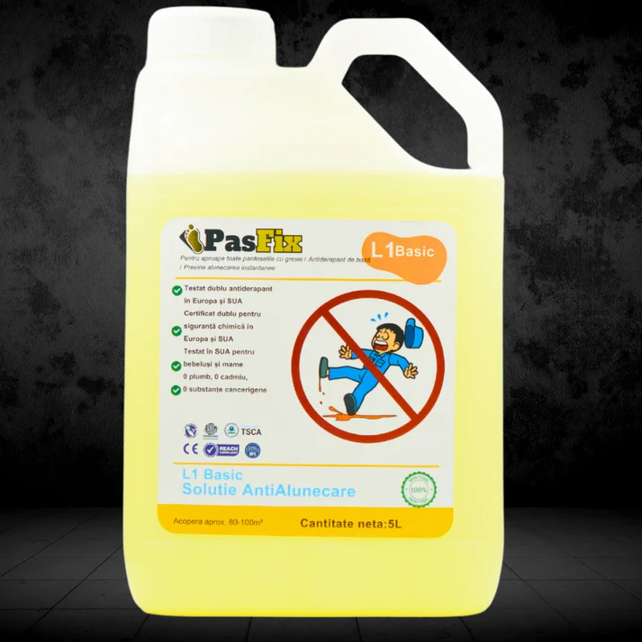 PasFix - Soluție Antialunecare PasFix L1 BASIC 5L - Protecție sigură pentru băi, bucătării și pardoseli cu gresie
