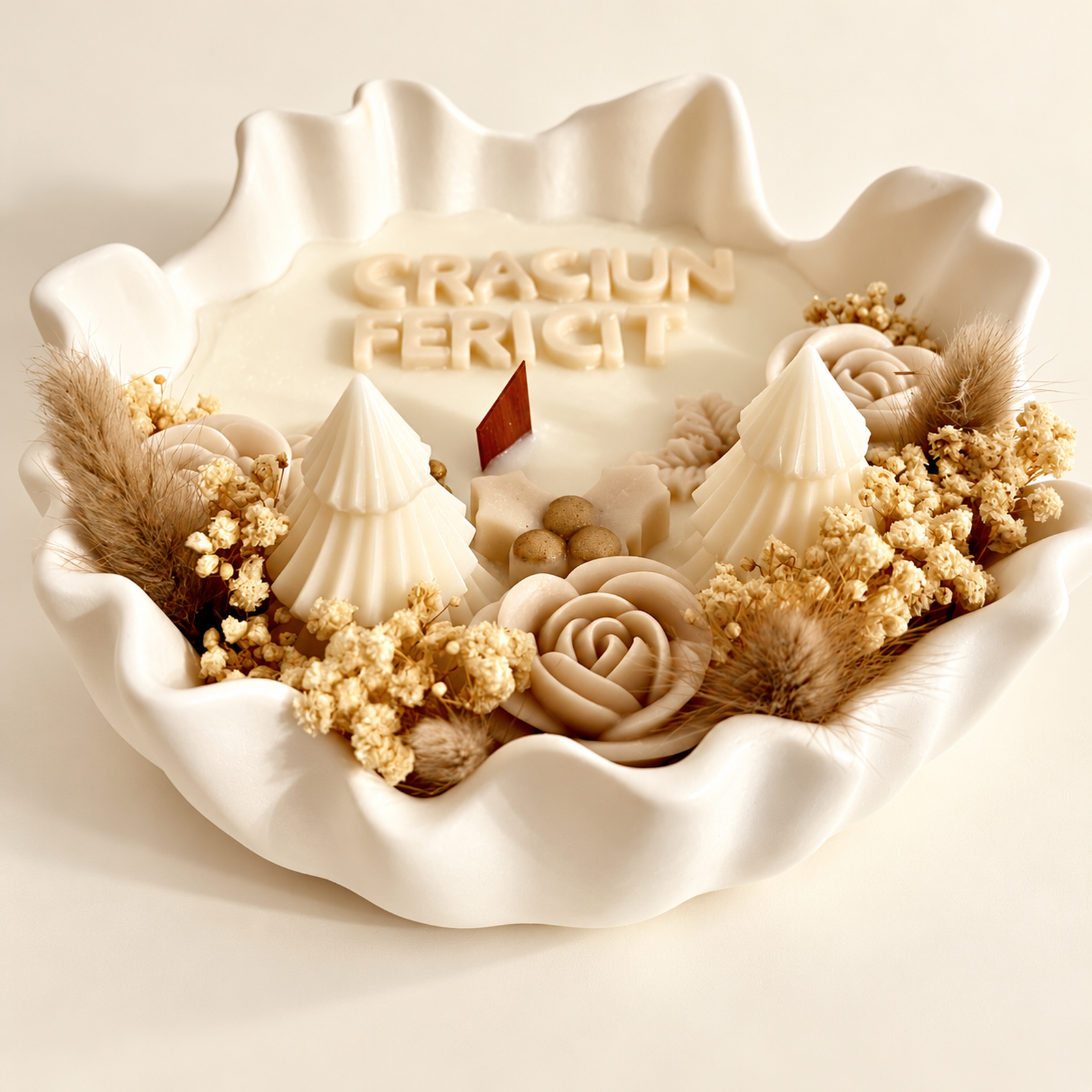 Lumânare decorativă din ceară de soia „Magia Crăciunului - Flori de Iarna” [2]