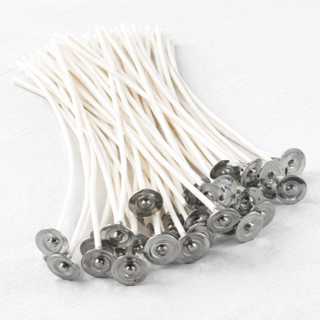 Fitil - Set Fitil cerat cu talpa metalica pentru lumanari din ceara -100 bucati